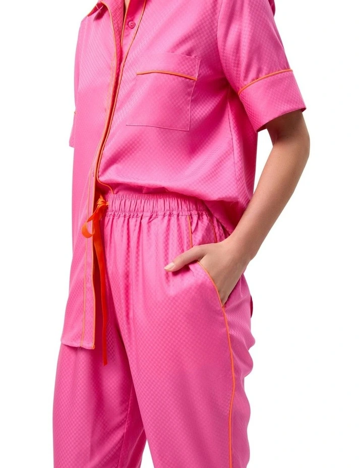 Sunset Haze Pyjama Set Short in Hot Pink