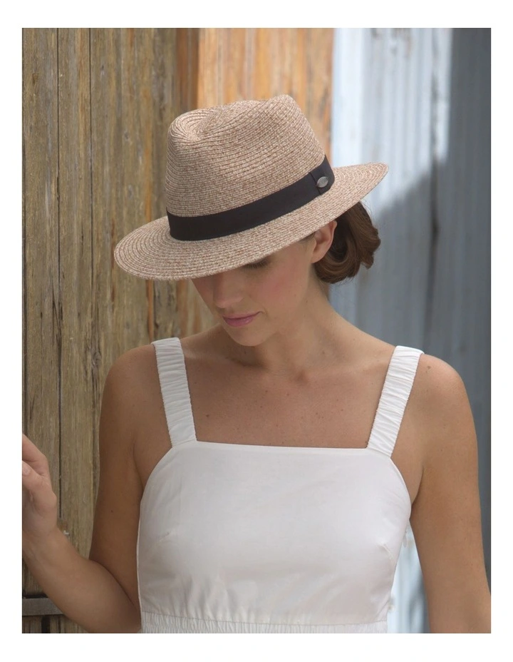 Pana Mate Flexibraid Fedora Hat in Wheat