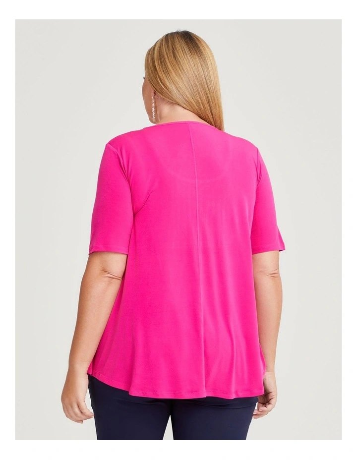 Pintuck Detail Top in Hot Pink