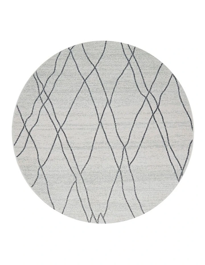 Paradise Jada Round Rug in Grey