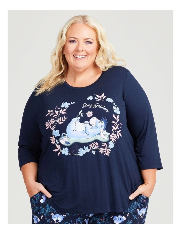 Eeyore Pyjama Top in Navy