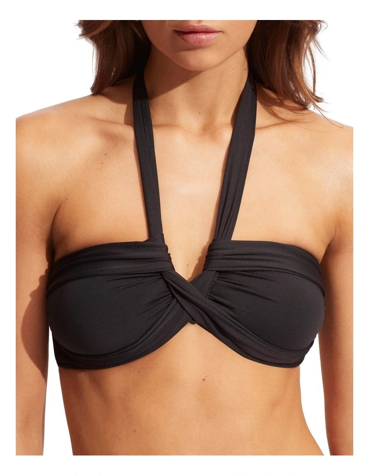Collective Halter Bandeau in Black