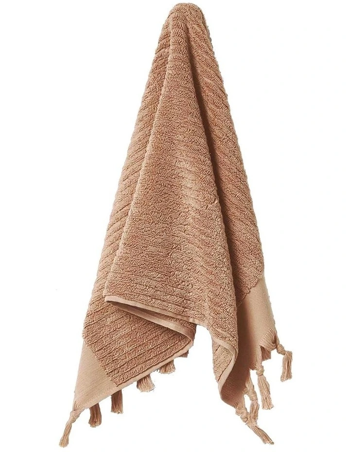 Paros Rib Bath Towel Set in Clay