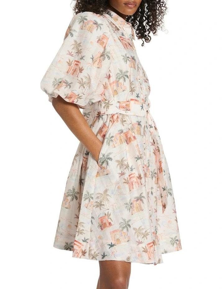 Palm After The Storm Dress in Nude Multi