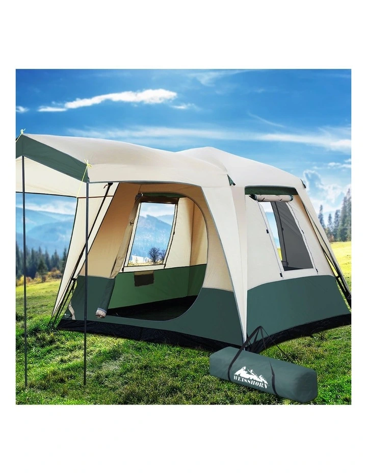 Dome Camping Tent 4 Person in Green/Beige