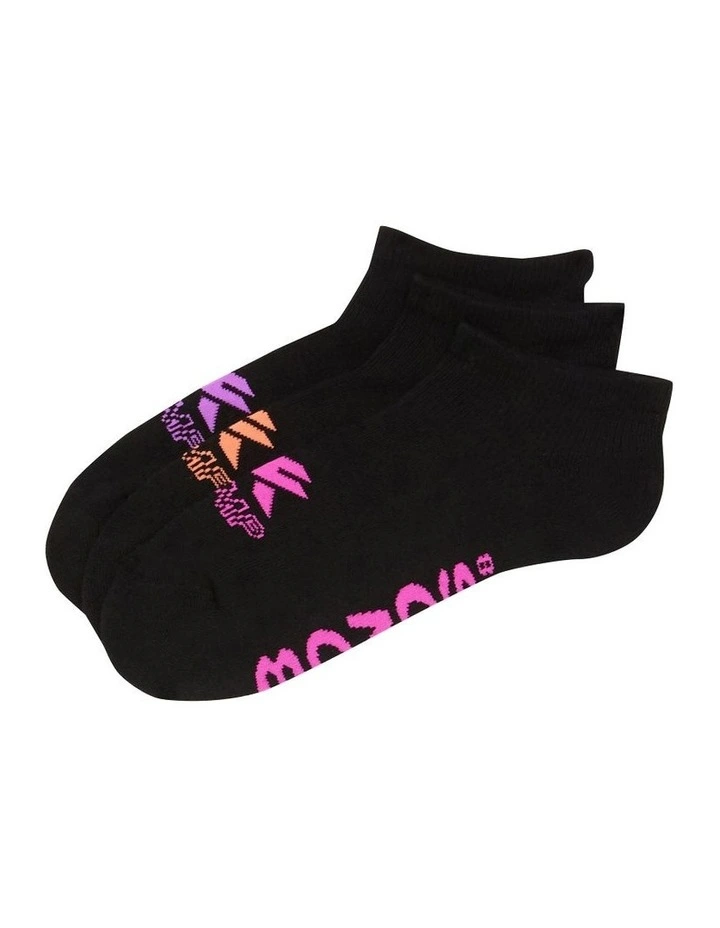 Womens X-Temp Low Cut Socks 3 Pack in Black