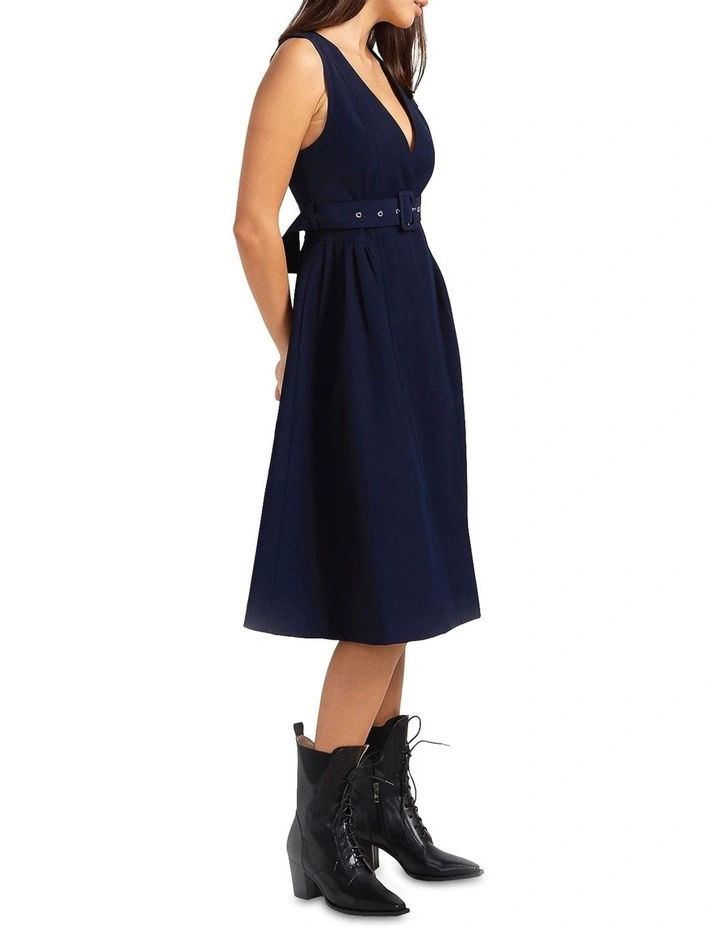 Miss Independence Midi Dress in Blue