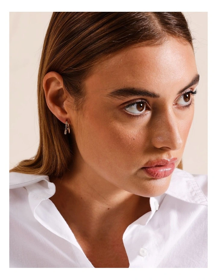 Crystal Hoop Multipack 3Pk Earring in Gold