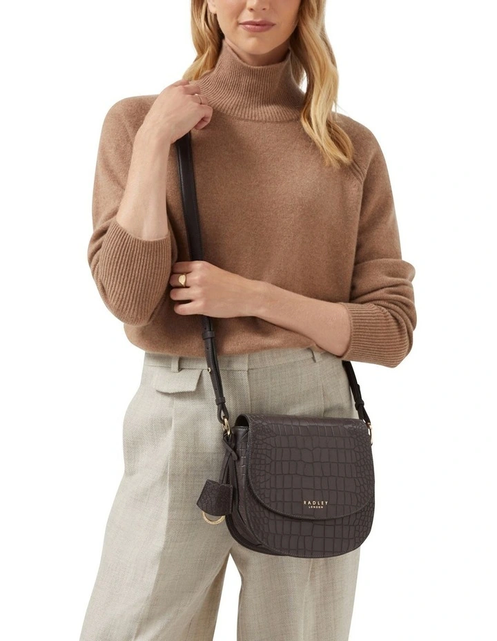 Liverpool Street 2.0 Faux Croc Medium Flapover Crossbody Bag