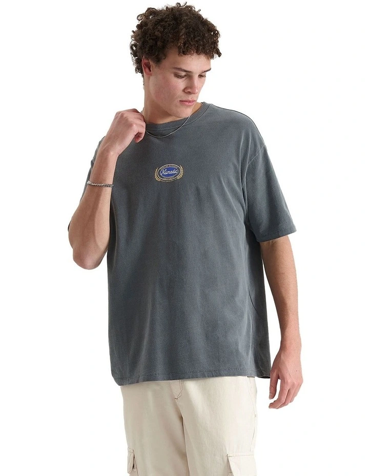 North Port Heavy Box Fit Tee in Pigment Charcoal