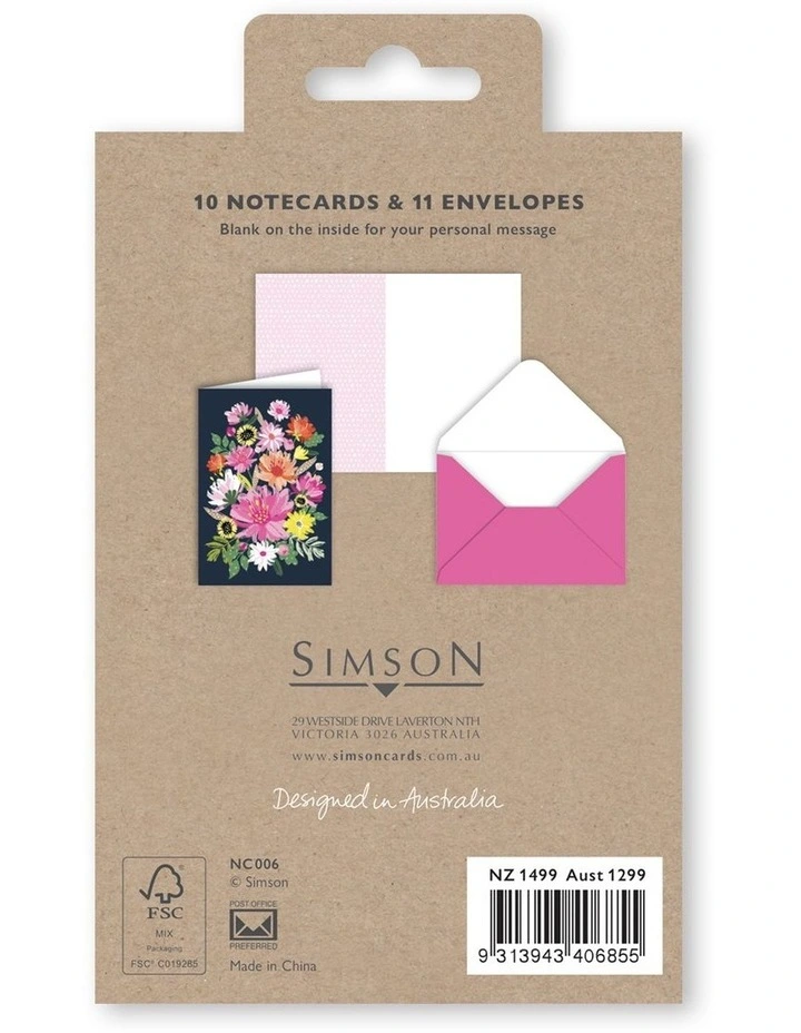 Note Cards Box of 10 in Multi