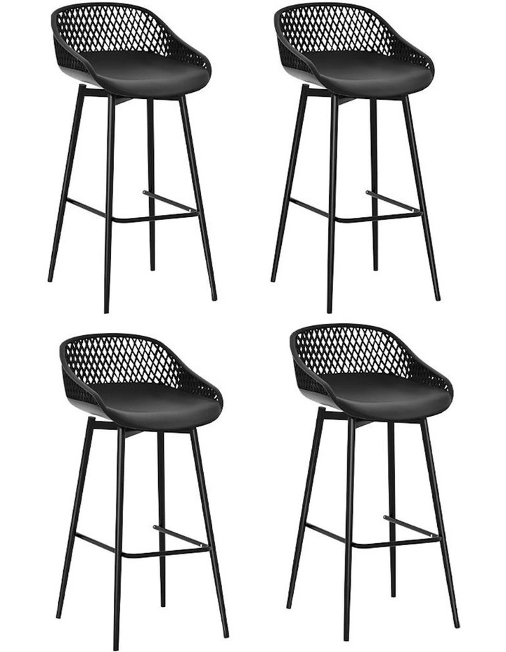 4-Piece Outdoor Bar Stools Chair in Black