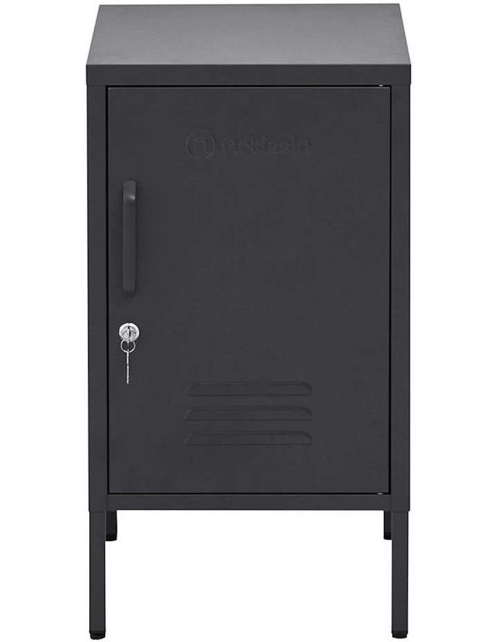 Metal Cabinet Bedside Table in Mini Black