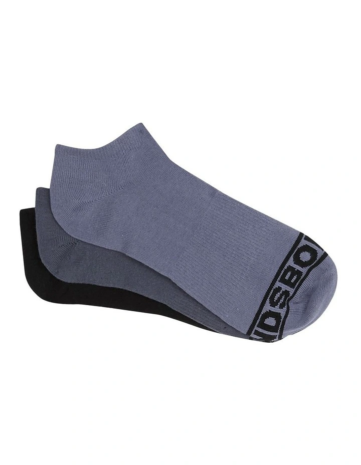 Mens 100 Trainer Socks 3 Pack in Assorted