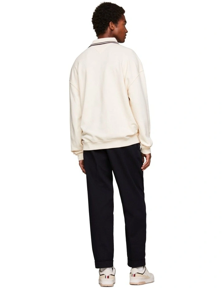 Monotype Graphic Rugby Shirt in Beige