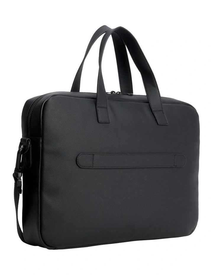 Pique Textured Slim Laptop Bag in Black