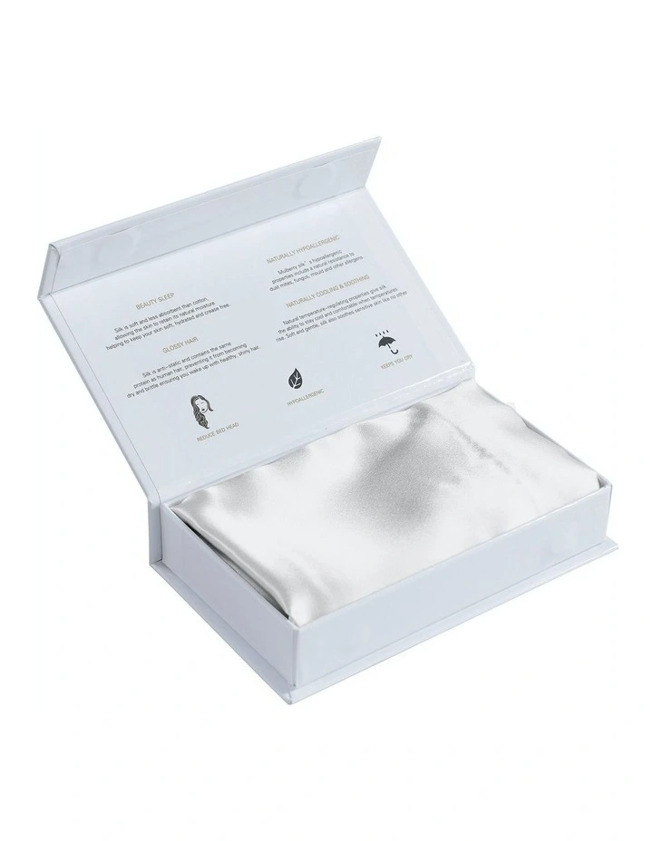 Mulberry Soft Silk Hypoallergenic Pillowcase Twin Pack 51x76cm in Silver