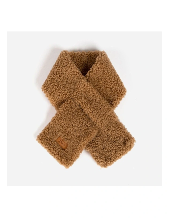 Curly Sheepskin Scarf in Chestnut