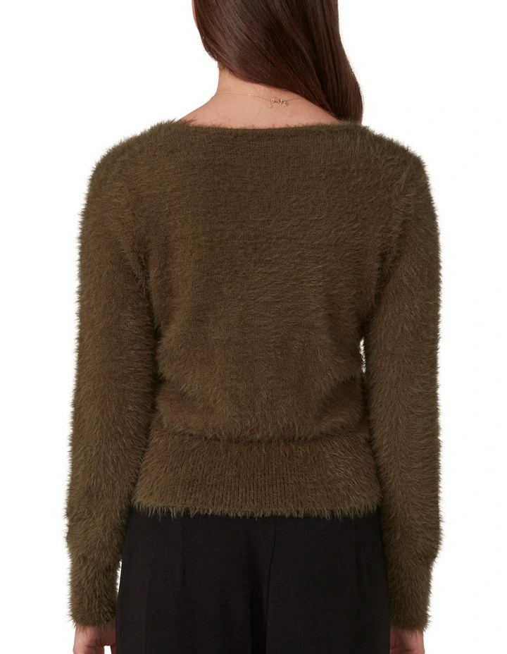 Camille Pearl Cardi in Olive