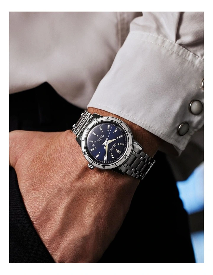 Presage Stainless Steel Watch in Silver/Blue