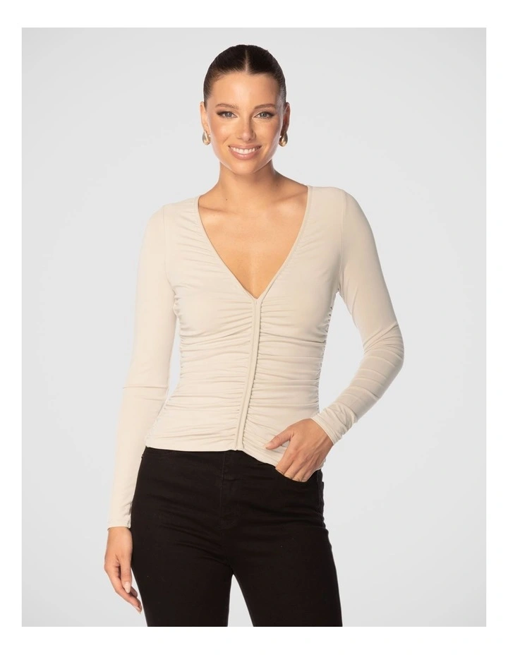 Destry Gathered Top in Stone