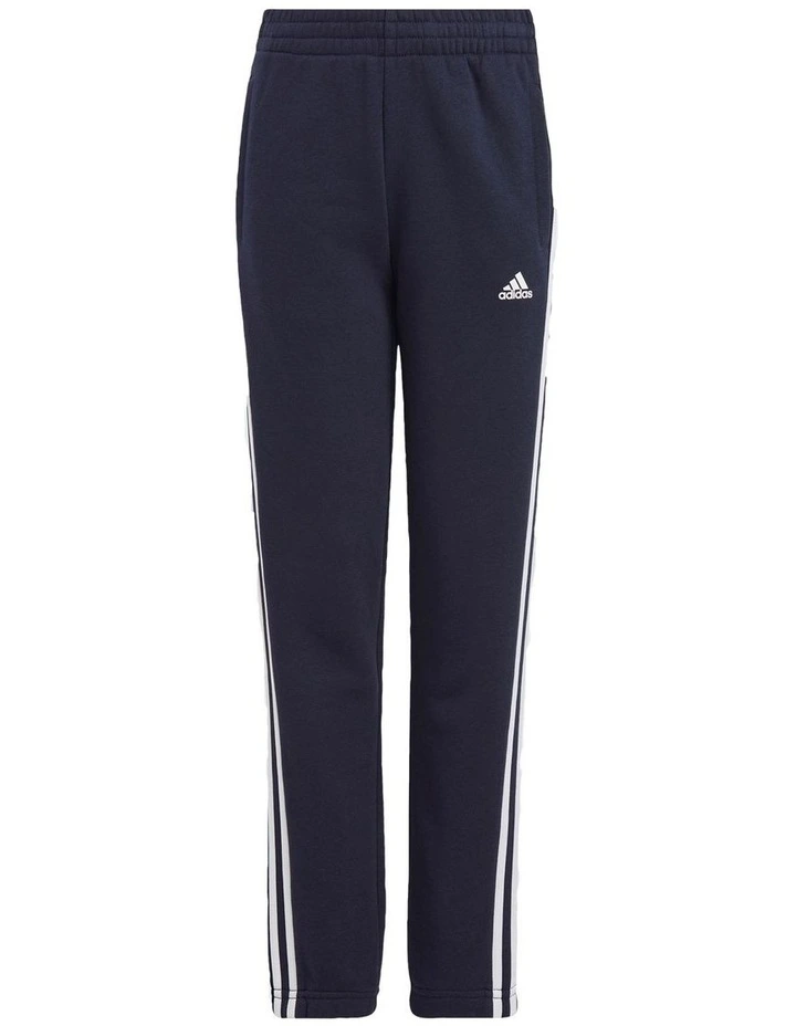Essentials 3-Stripes Fleece Joggers in Navy