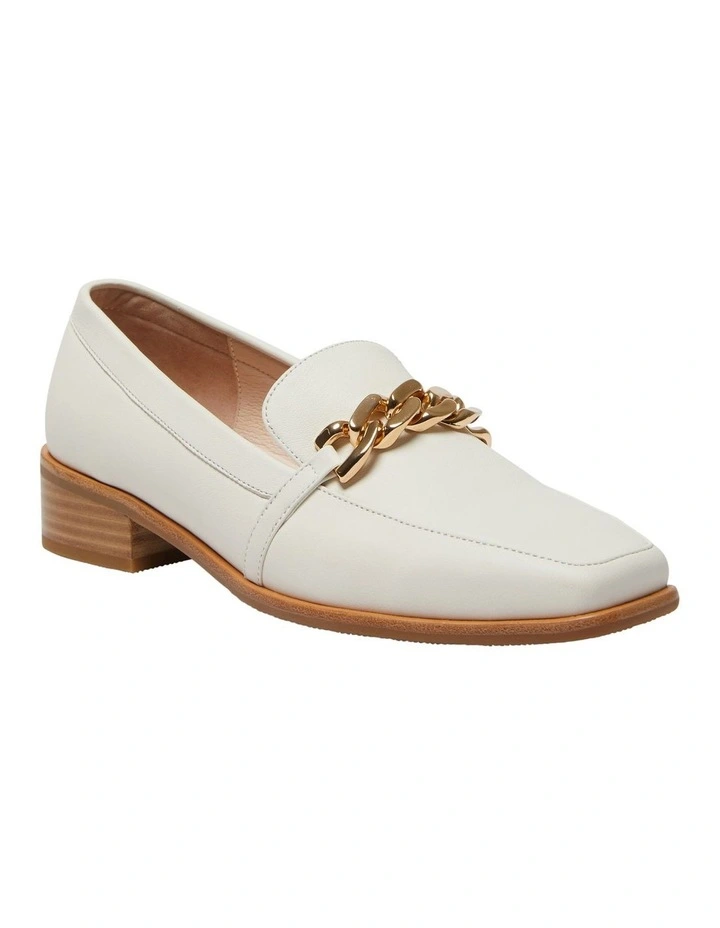 Dalton Flat Leather Loafers in Ivory