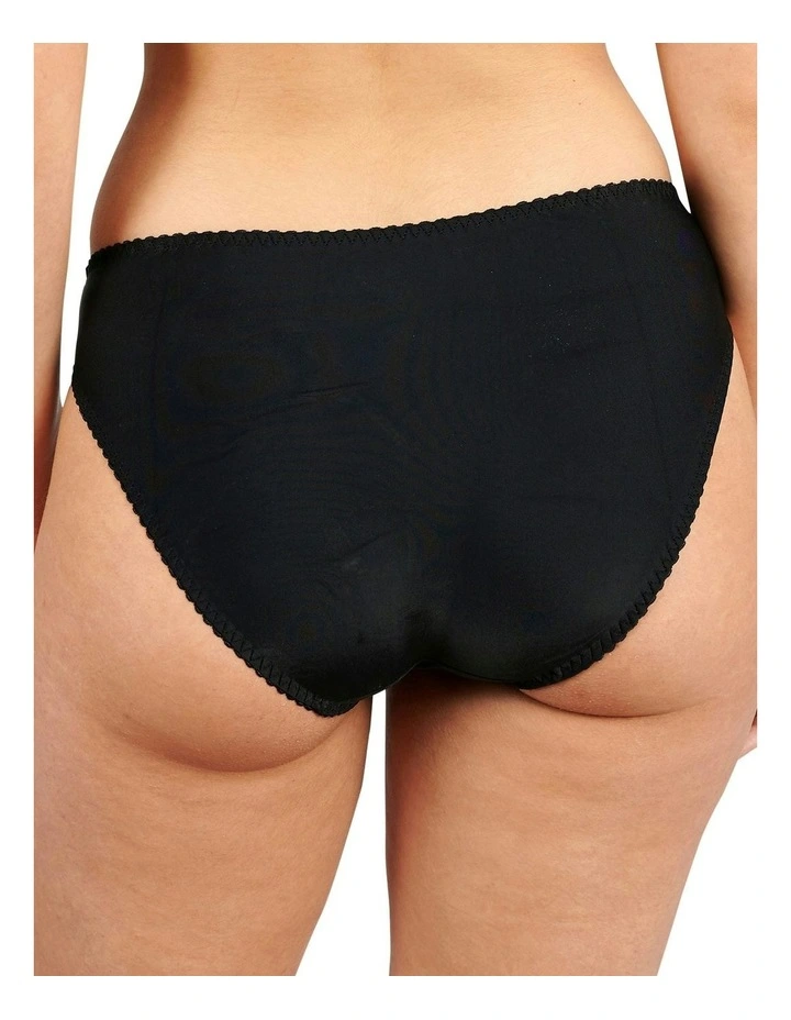 Arum Microfiber and Lace Hipster Brief in Black