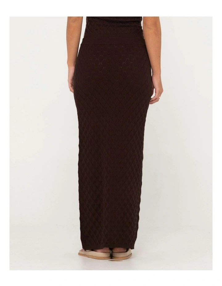 Leo Maxi Knit Skirt in Brown