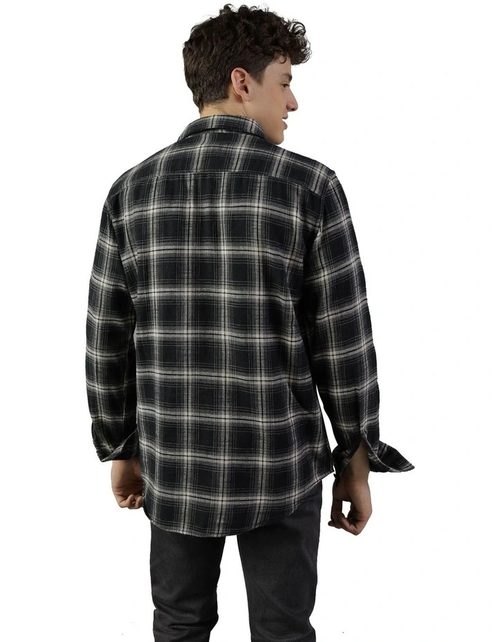 Super Soft Flannel Shirt in True Black