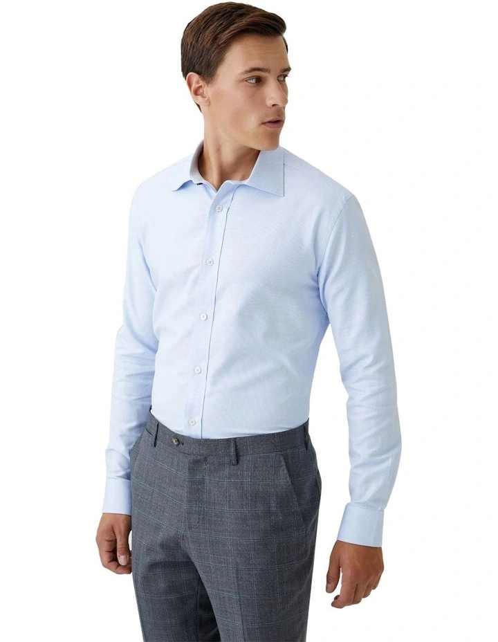 Islington Cotton Dobby Shirt in Sky