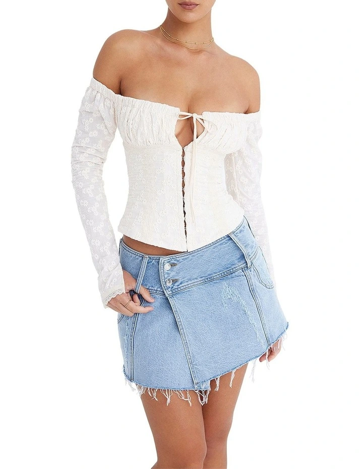 Off Shoulder Top in Latte
