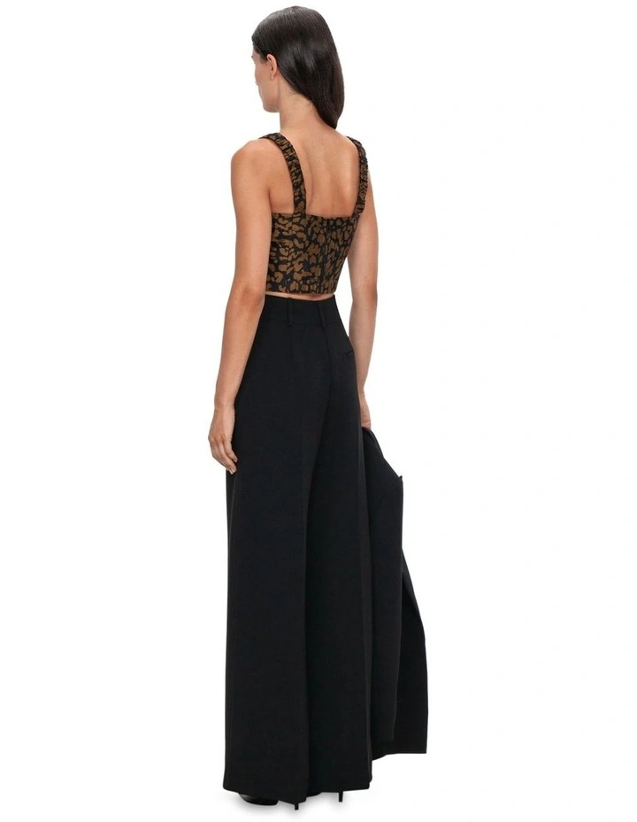 Gilded Leopard Bustier in Black Gold
