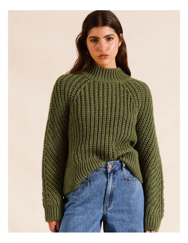Chunky Jumper in Khaki