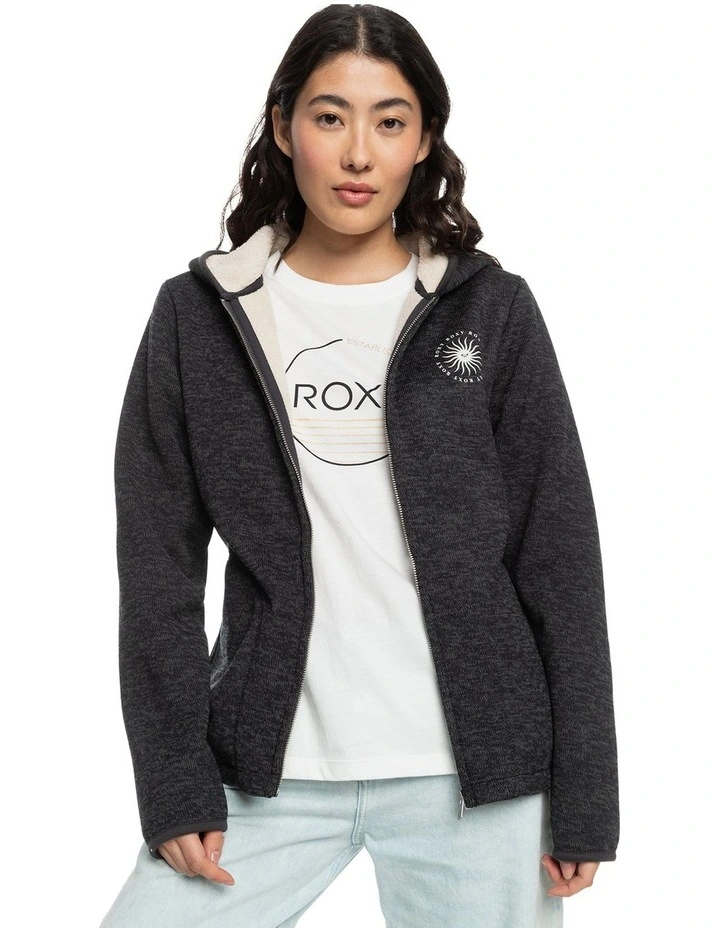 Petal Fever Full-Zip Fleece Jumpers in Onyx Heather