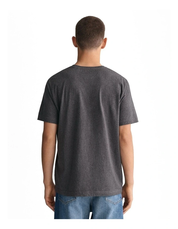 Regular Fit Shield T-shirt in Antracit Melange