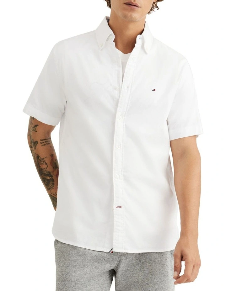 Oxford Flex Short Sleeve Shirt in White