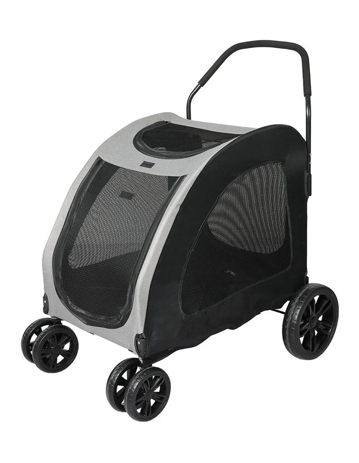 Pram Carrier Travel Foldable 4 Wheels Pet Stroller 50kg in Black