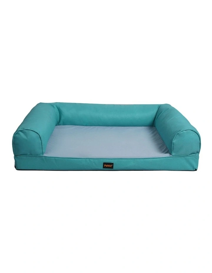 Insect Prevention Non-toxic Bolster Pet Cooling Bed M in Green
