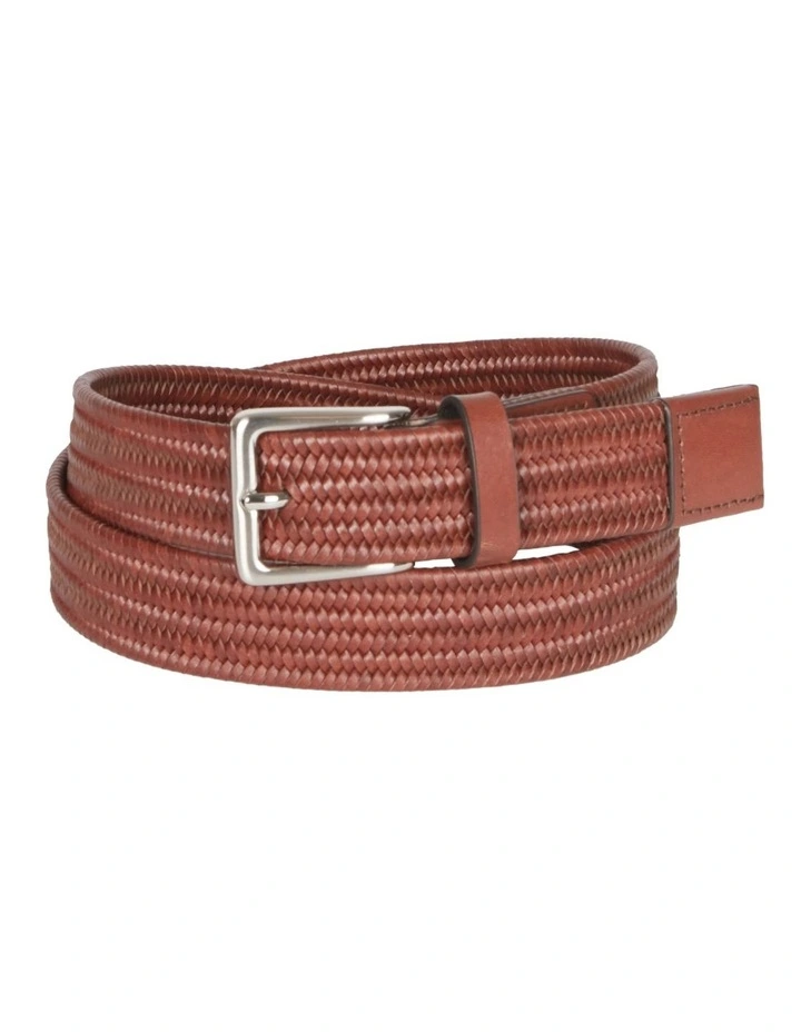 Woven Stretch Belt in Tan