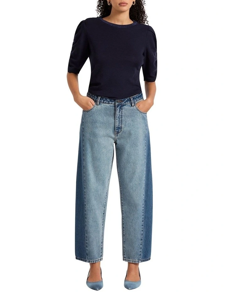 Sammy Mum Jeans in Indigo/Pale Wash