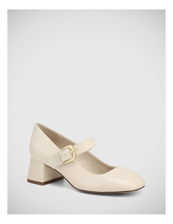 Iris Patent Leather Mary Jane Heels in Ivory