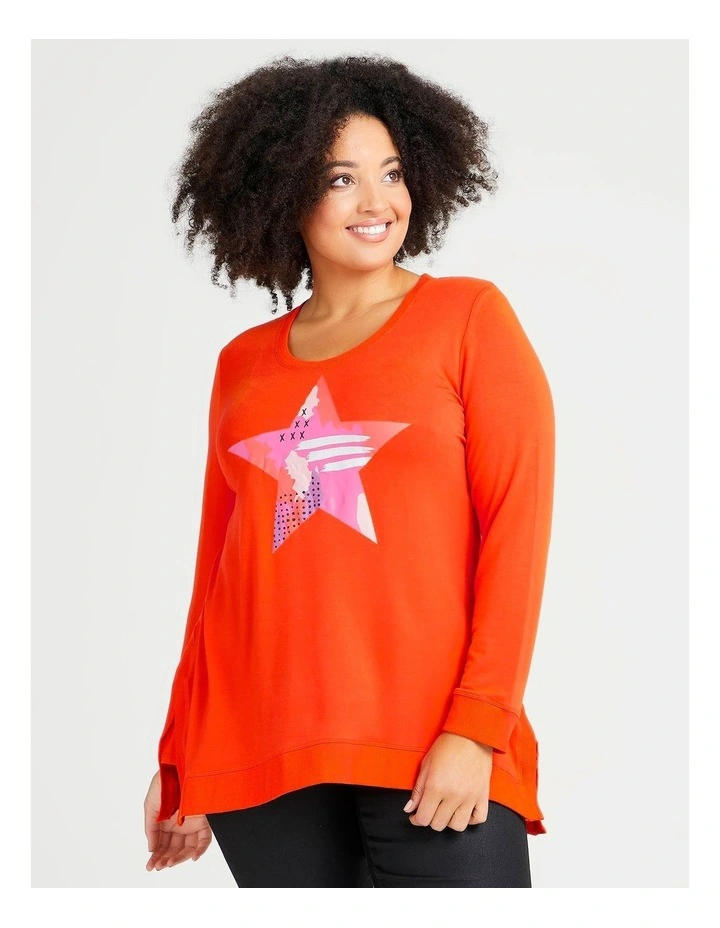 Bamboo Obsession Geo Star Top Mandarin