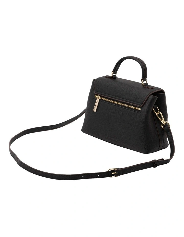 Nadine Leather Top Handle Crossbody Bag in Black