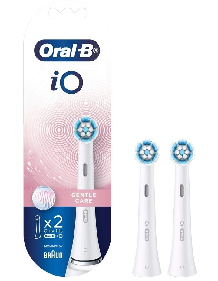 IO Gentle Care Replacement Brush Heads 2 Pack in White