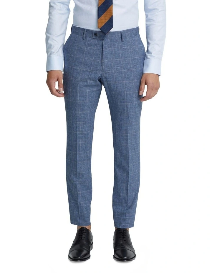 Hopkins Wool Suit Trousers in Blue Check
