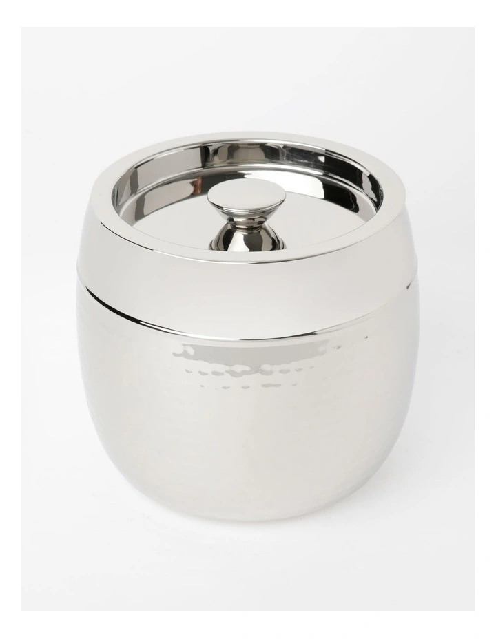 Alpha Hammered Ice Bucket in Silver