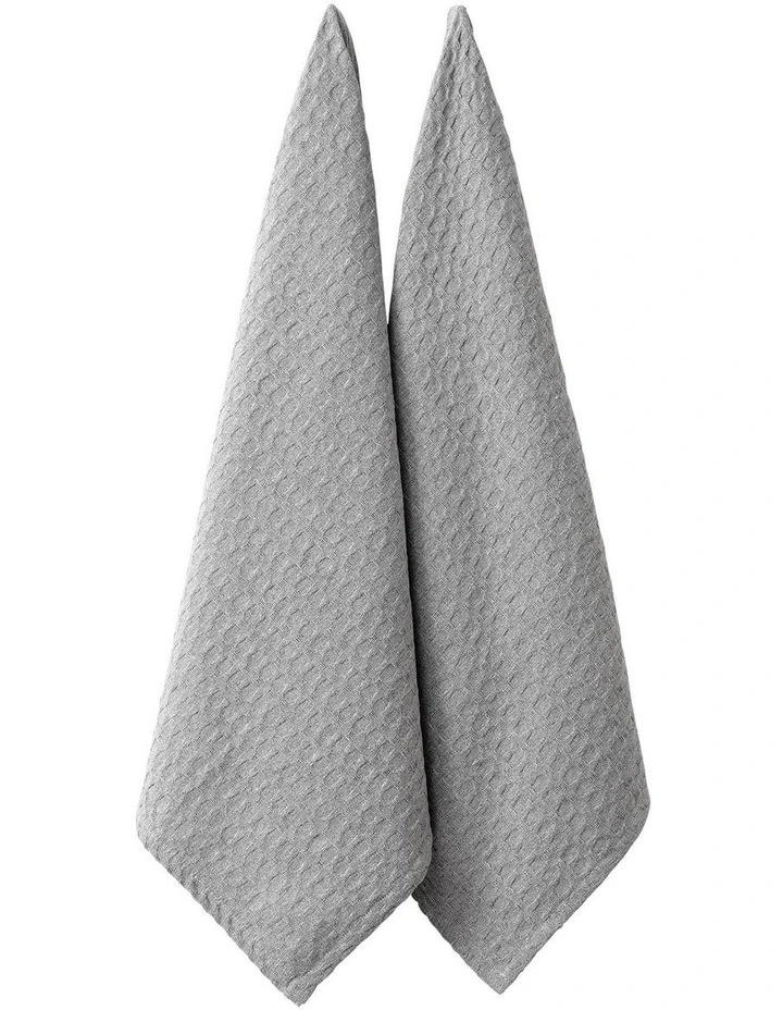 Eco Recycled Kitchen Towel Light Grey 2 Pack