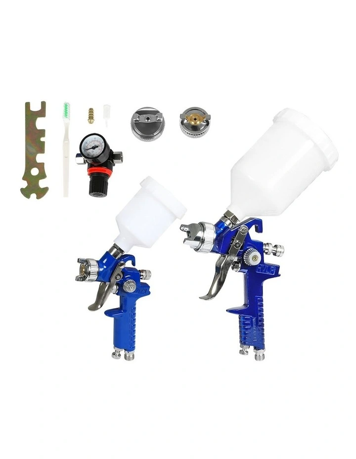 HVLP Air Spray Gun Kit 0.8 1.4mm 2 Piece in Navy