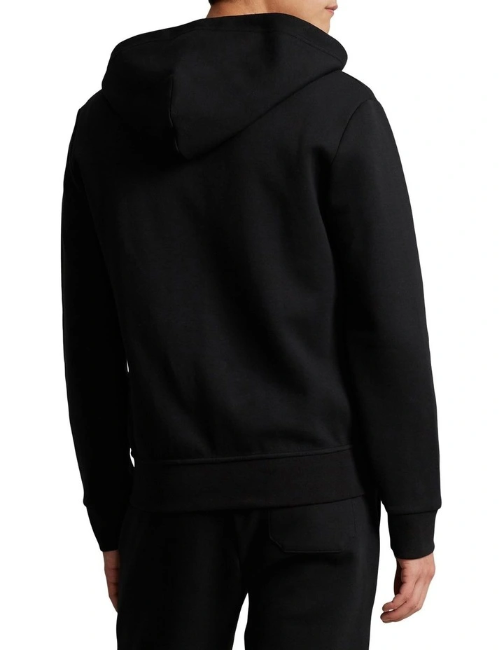 Double Knit Full Zip Hoodie in Black
